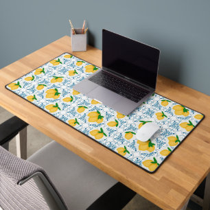 Motif de carrelage bleu citron Country français