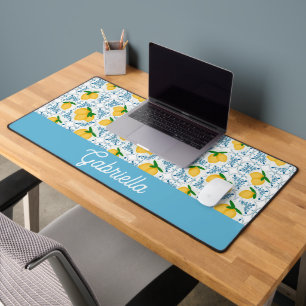 Motif de carrelage bleu citron de campagne françai