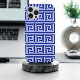 Motif de carrés de clé de Méandre grec bleu