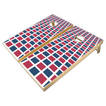 Motif de carrés géométriques rouge et bleu