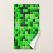 Motif de carrés verts en pixels de jeu vidéo (Serviette à main)