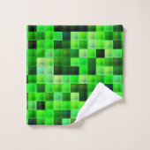 Motif de carrés verts en pixels de jeu vidéo (Gant de toilette)