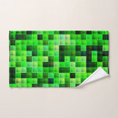 Motif de carrés verts en pixels de jeu vidéo (Serviette à main)