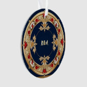 Motif de cercle floral orné doré (devant)