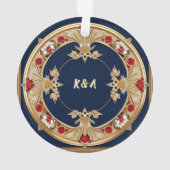 Motif de cercle floral orné doré (dos)
