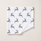 Motif de cerfs à Faux Gris Parties scintillant Tex (Gant de toilette)