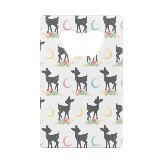 Motif de cerfs, Cerf de bébé, Boho, Fleurs, Lune (Dos)