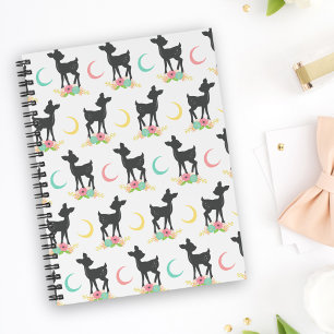 Motif de cerfs, Cerf de bébé, Boho, Fleurs, Lune