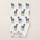 Motif de cerfs, Cerf de bébé, Boho, Fleurs, Votre (Serviette à main)