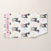 Motif de cerfs, Cerf de bébé, Boho, Fleurs, Votre (Serviette à main)
