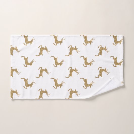 Motif de cerfs en Faux Parties scintillant Jaune T (Serviette à main)