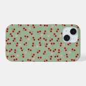 Motif de cerises sur fond vert (Verso Horizontal)