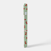 Motif de cerises sur fond vert (Côté gauche)