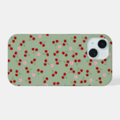 Motif de cerises sur fond vert (Verso Horizontal)