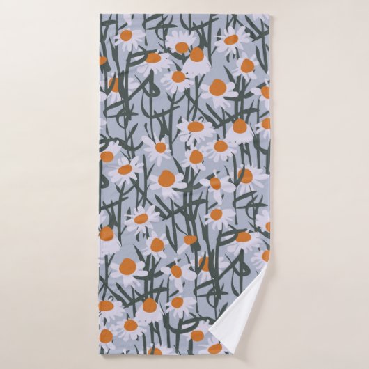 Motif de champ Chamomile transparent sur arrière - (Serviette de bain)