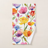 Motif de champ de tulipe coloré (Serviette à main)