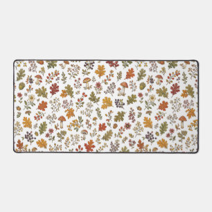 Motif de champignon de feuille florale de bois aut