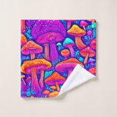 Motif de champignons colorés (Gant de toilette)