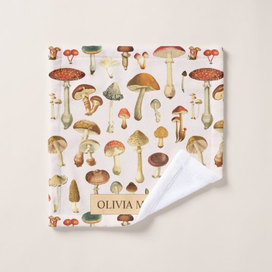 Motif de champignons vintages (Gant de toilette)