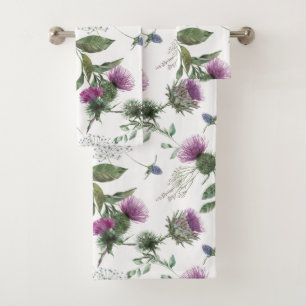 Motif de Chardon Violet Floral