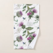 Motif de Chardon Violet Floral (Serviette à main)