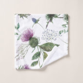 Motif de Chardon Violet Floral (Gant de toilette)