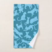 Motif de chat bleu (Serviette à main)