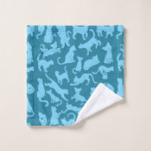 Motif de chat bleu (Gant de toilette)