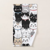 Motif de chat fantaisiste mignon (Serviette à main)