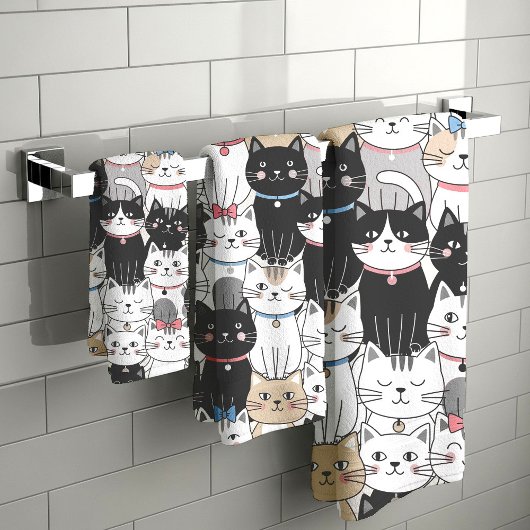 Motif de chat fantaisiste mignon