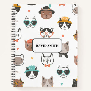 Motif de chat mignon avec Carnet de nom