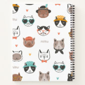 Motif de chat mignon avec Carnet de nom (Dos)