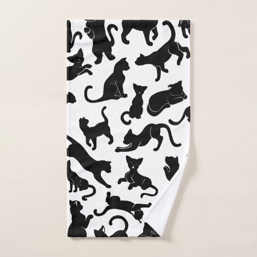 Motif de chat noir (Serviette à main)