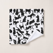 Motif de chat noir (Gant de toilette)