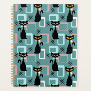 Motif de chat noir du milieu du siècle