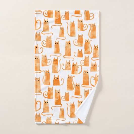 Motif de chat orange (Serviette à main)