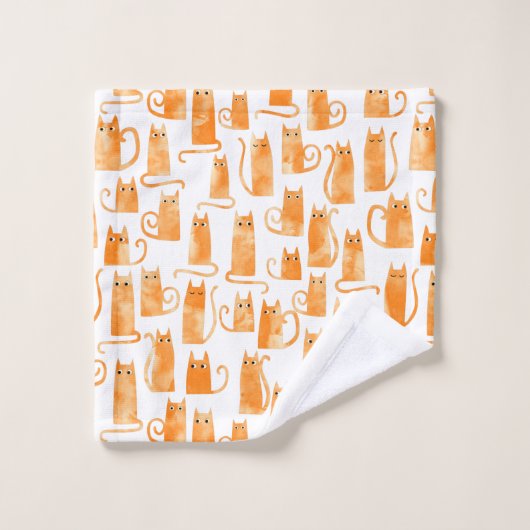 Motif de chat orange (Gant de toilette)