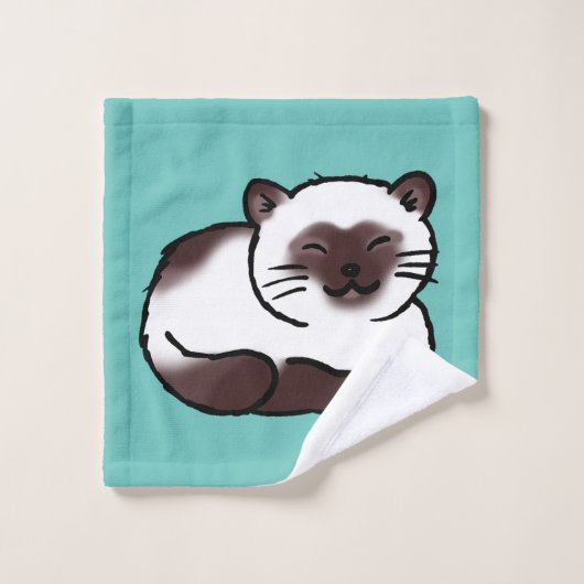 motif de chat siamese (Gant de toilette)