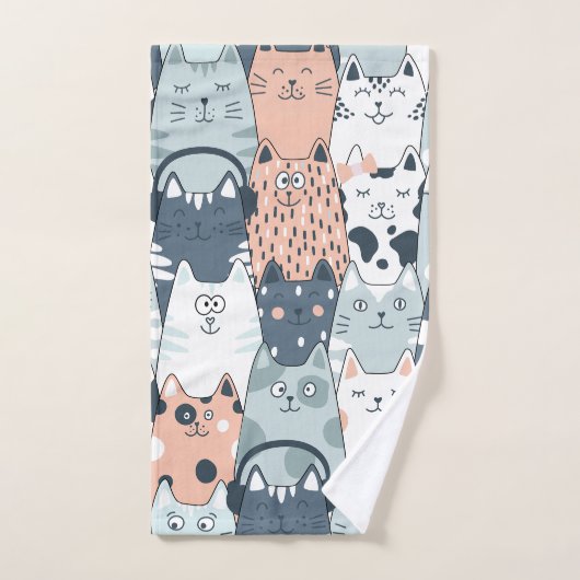 Motif de chats amusants (Serviette à main)