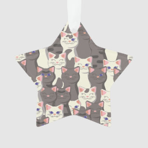 Motif de chats blancs et gris