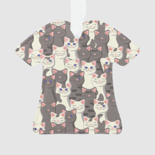 Motif de chats blancs et gris