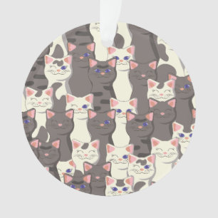 Motif de chats blancs et gris