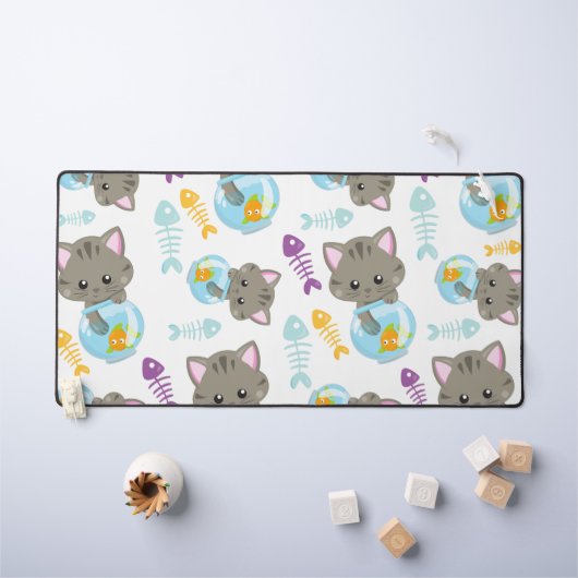 Motif De Chats, Chats Mignons, Chatons, Poisson (Tableau pour enfants)