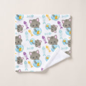 Motif De Chats, Chats Mignons, Chatons, Poisson (Gant de toilette)