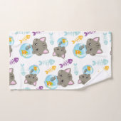Motif De Chats, Chats Mignons, Chatons, Poisson (Serviette à main)