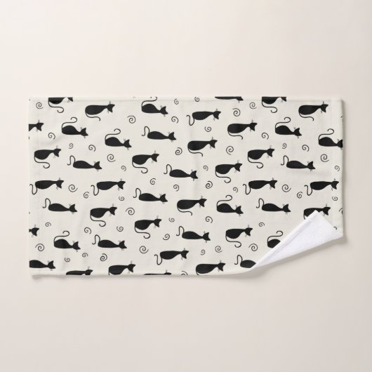 Motif De Chats, Chats Mignons, Chats Noirs, Chaton (Serviette à main)