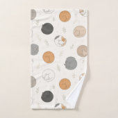 Motif de chats endormis confortablement recroquevi (Serviette à main)
