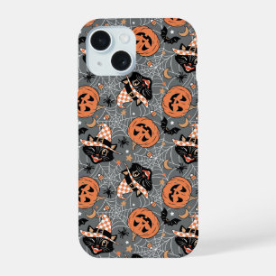 Motif de chats et de citrouilles d'Halloween vinta