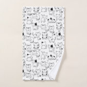 Motif de chats gribouillés mignons (Serviette à main)