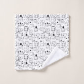 Motif de chats gribouillés mignons (Gant de toilette)